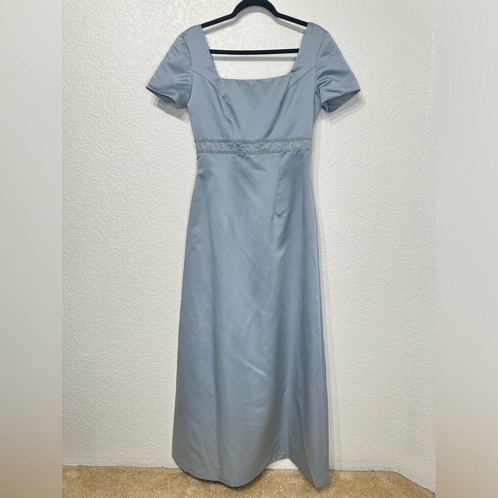 Tiffany Designs Square Neckline Blue Prom Dress Bridgerton Size Small Medium